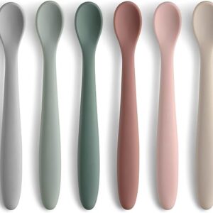 6-Piece Silicone Feeding Spoons for First Stage Baby and Infant, Soft-Tip Easy on Gums I Training Spoon | Baby Utensils Feeding Supplies,...