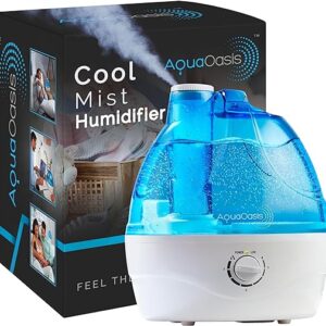 AquaOasis® Cool Mist Humidifier (2.2L Water Tank) Quiet Ultrasonic Humidifiers for Bedroom & Large room - Adjustable -360 Rotation Nozzle,...