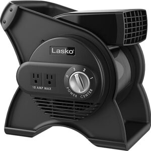 Lasko High Velocity Pivoting Utility Blower Fan, for Cooling, Ventilating, Exhausting and Drying at Home, Job Site, Construction, 2 AC Outlets,...