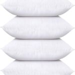 Utopia Bedding Throw Pillows (Set of 4, White), 18 x 18 Inches Pillows for Sofa, Bed and Couch Decorative Stuffer Pillows