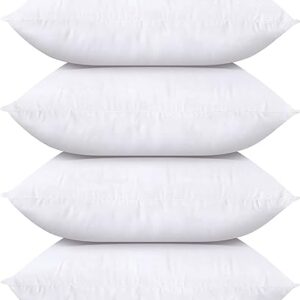 Utopia Bedding Throw Pillows (Set of 4, White), 18 x 18 Inches Pillows for Sofa, Bed and Couch Decorative Stuffer Pillows